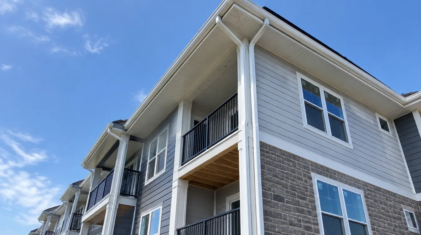 Multifamily apartment exterior gutters balconies, Lake Mary